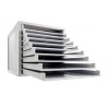 3916-MODULO ARCHISYSTEM DE 9 BANDEJAS 356X316X303 MM GRIS ARCHIVO 2000 8409B GS