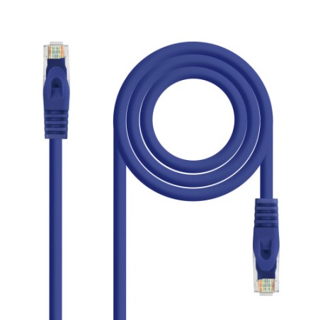 39165-Nanocable Cable de red latiguillo RJ45 LSZH Cat.6A UTP AWG24, Azul, 0.5m