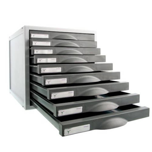 3917-MODULO ARCHISYSTEM DE 9 CAJONES 356X316X303 MM GRAFITO ARCHIVO 2000 8409C GF