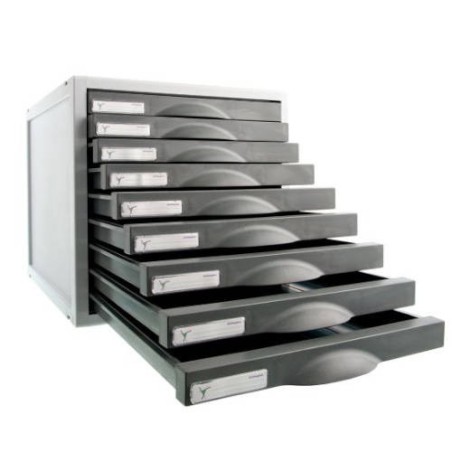 3917-MODULO ARCHISYSTEM DE 9 CAJONES 356X316X303 MM GRAFITO ARCHIVO 2000 8409C GF