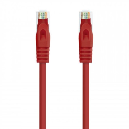 39170-Nanocable Cable de red latiguillo RJ45 LSZH Cat.6A UTP AWG24, Rojo, 0.5m