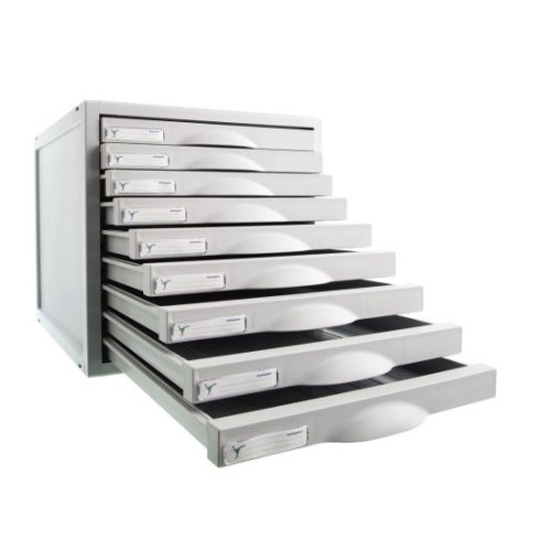 3918-MODULO ARCHISYSTEM DE 9 CAJONES 356X316X303 MM GRIS ARCHIVO 2000 8409C GS