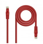 39183-Nanocable Cable de red latiguillo RJ45 LSZH Cat.6A UTP AWG24, Rojo, 1.0m