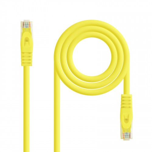 39187-Nanocable Cable de red latiguillo RJ45 LSZH Cat.6A UTP AWG24, Amarillo, 1.0m