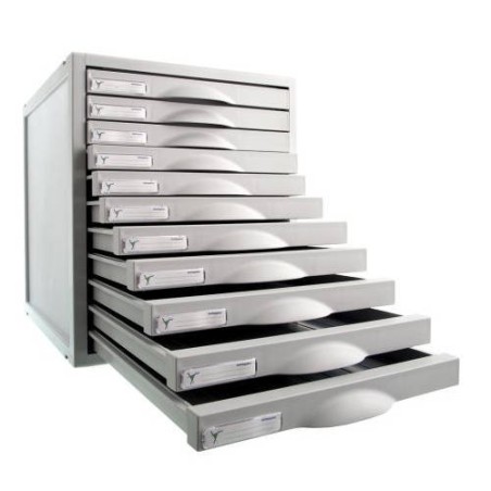 3920-MODULO ARCHISYSTEM DE 11 CAJONES 356X316X362 MM GRAFITO ARCHIVO 2000 8211C GF
