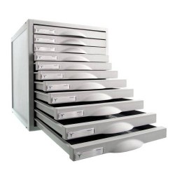 3921-MODULO ARCHISYSTEM DE 11 CAJONES 356X316X362 MM GRIS ARCHIVO 2000 8211C GS