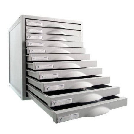 3921-MODULO ARCHISYSTEM DE 11 CAJONES 356X316X362 MM GRIS ARCHIVO 2000 8211C GS