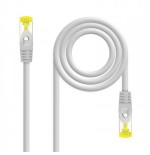 39253-Nanocable Cable de red latiguillo RJ45 LSZH Cat.6A SFTP AWG26, Gris, 15 m