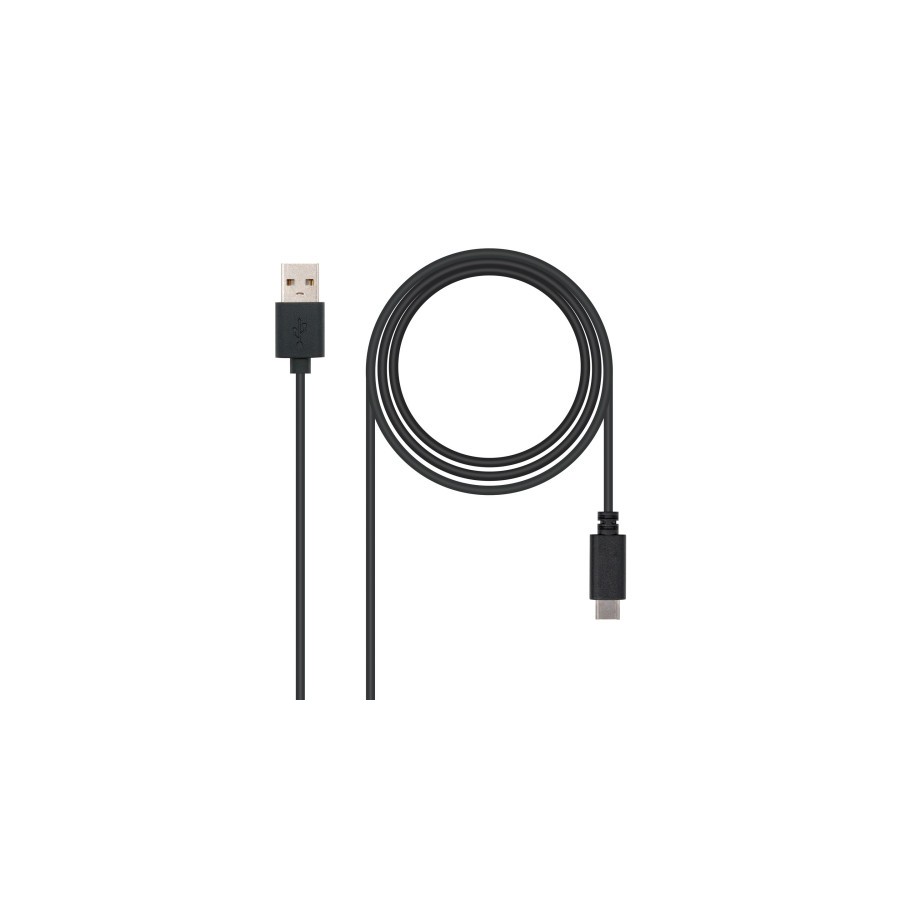 39267-Nanocable USB 2.0, 2m cable USB USB C 2 x USB A Negro