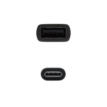 39272-Nanocable USB 2.0, 0.15m cable USB 0,15 m USB C USB A Negro