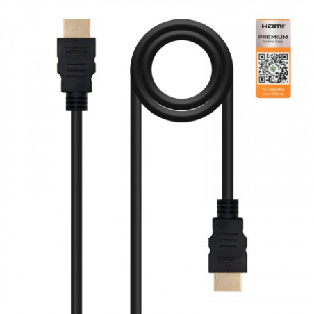39287-Nanocable HDMI V2.0, 1m cable HDMI HDMI tipo A (Estandar) Negro