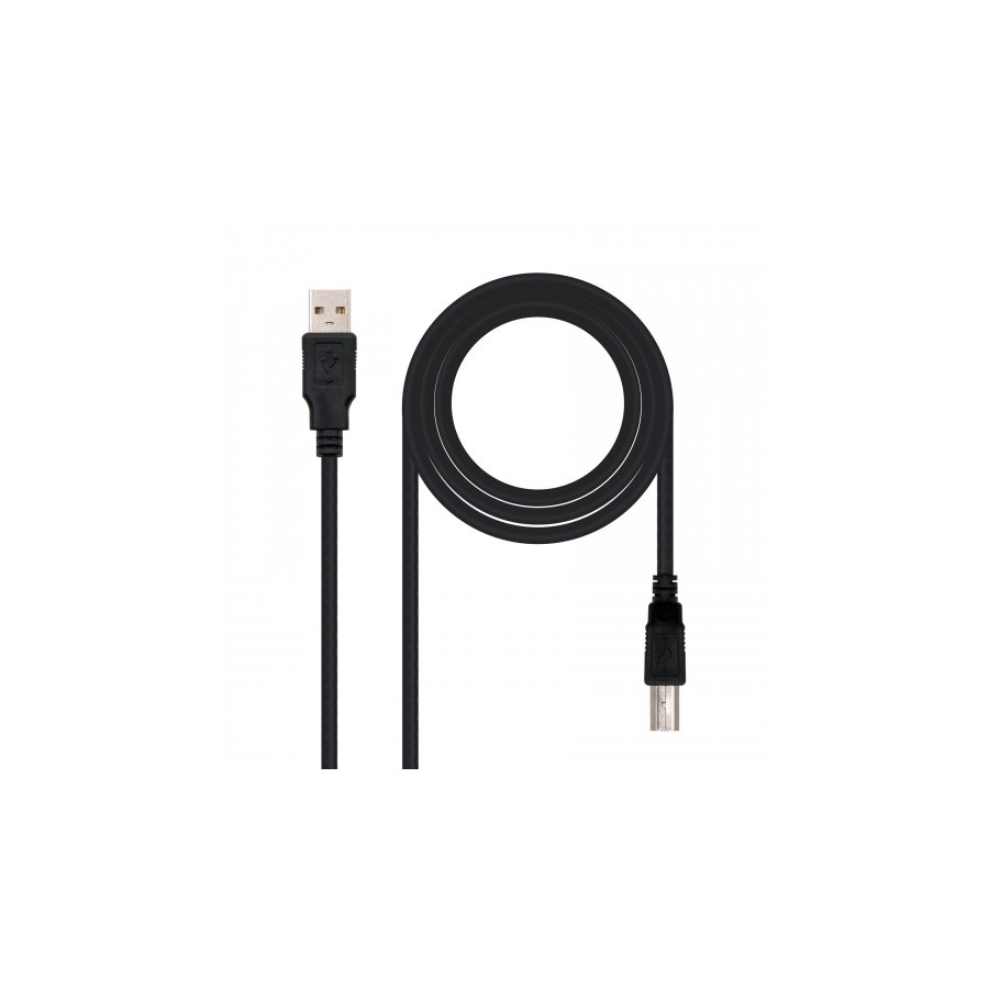 39289-Nanocable CABLE USB 2.0 IMPRESORA, TIPO A/M-B/M, NEGRO, 4.5 M
