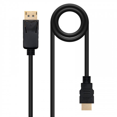 39293-Nanocable Cable conversor DISPLAYPORT a HDMI, DP/M - HDMI/M, Negro, 5.0 M