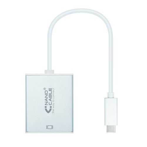 39309-Nanocable Conversor USB-C a VGA. USB-C/M-VGA/H, Aluminio 10 cm