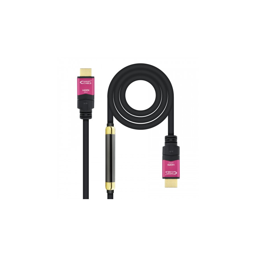39315-Nanocable 10.15.3730 cable HDMI 30 m HDMI tipo A (Estandar) Negro, Rosa