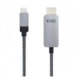 39324-Nanocable 10.15.5102 adaptador de cable de video 1,8 m USB Tipo C HDMI Aluminio, Negro