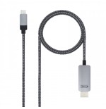 39325-Nanocable 10.15.5103 adaptador de cable de video 3 m USB Tipo C HDMI Aluminio, Negro