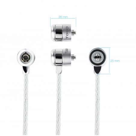 39338-TooQ TQCLKC0025 cable antirrobo Plata 1,5 m