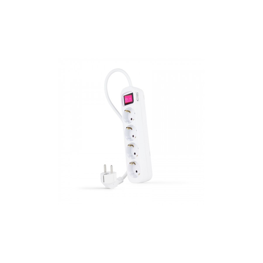 39341-Nanocable Regleta de enchufes de 4 tomas con interruptor, 1.4 metros Blanca