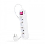 39341-Nanocable Regleta de enchufes de 4 tomas con interruptor, 1.4 metros Blanca