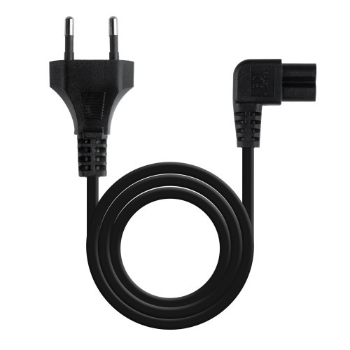 39365-TooQ Cable de Alimentacion Acodado CEE7/16/M-C7/H, Negro, 3 m
