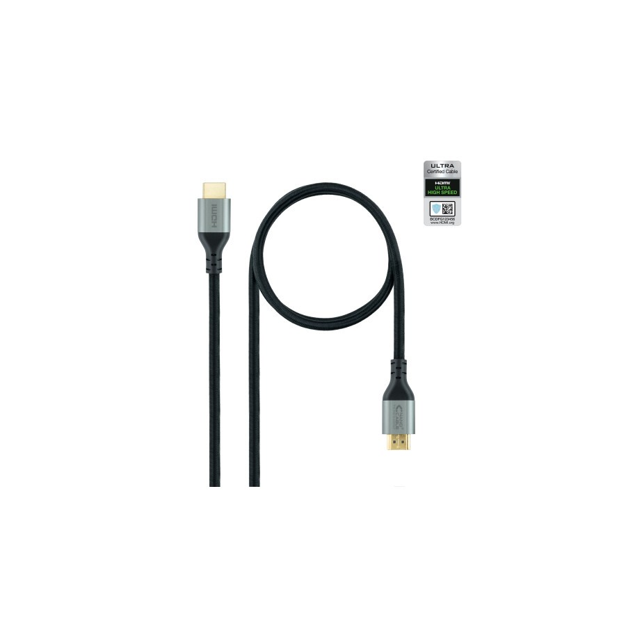 39381-Nanocable Cable HDMI 2.1 Certificado ULTRA HIGH SPEED A/M-A/M, Negro, 1.5 m