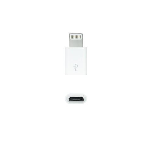 39393-Nanocable Adaptador Lightning a Micro USB, Lightning/M-Micro B/H Blanco