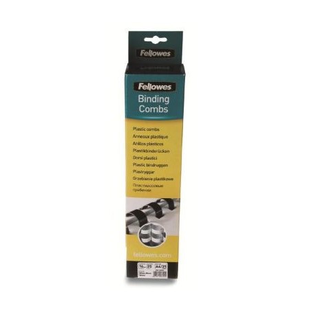 394-PACK 100 CANUTILLOS PLASTICO 12 MM. NEGRO FELLOWES 5346507