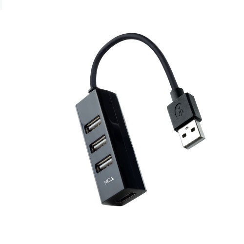39441-Nanocable Hub USB 2.0 con 4 Puertos de USB 2.0, USB-A/M-USB 2.0/H, Negro, 15 cm