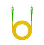 39458-Nanocable Cable de Fibra Optica SC/APC a SC/APC Monomodo Simplex LSZH, Amarillo, 3 m