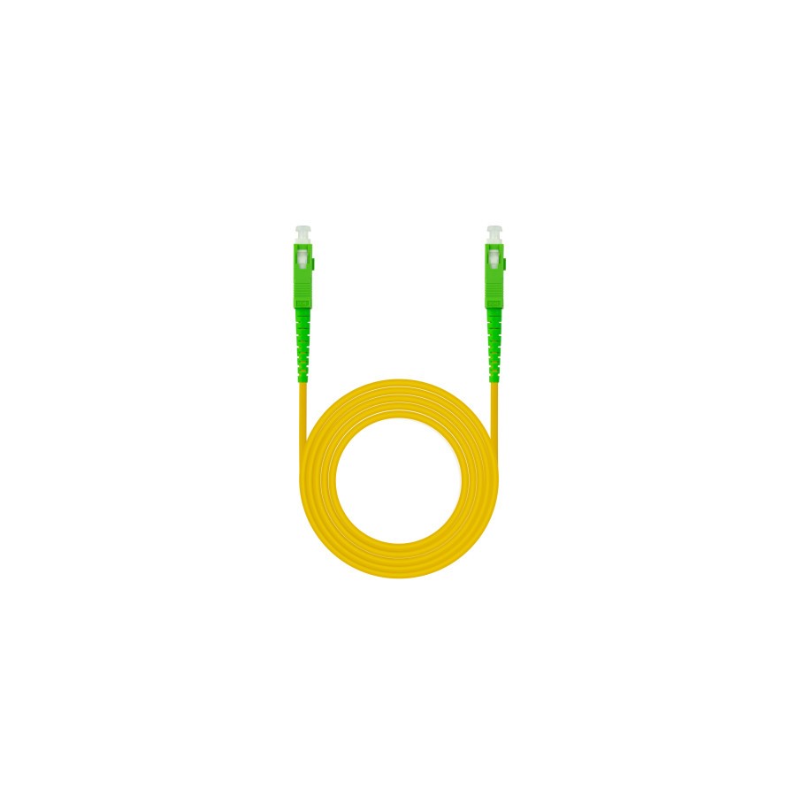 39462-Nanocable Cable de Fibra Optica SC/APC a SC/APC Monomodo Simplex LSZH, Amarillo, 10m