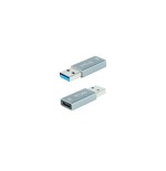 39499-Nanocable Adaptador USB-A 3.1 GEN2 a USB-C, USB-A/M-USB-C/H, Gris