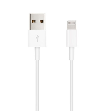 39502-Nanocable Cable Lightning a USB-A, Lightning/M -USB A/M, Blanco, 50 cm