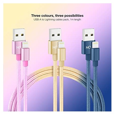 39508-NANOCABLE 3 CABLES LIGHTNING A USB 2.0, LIGHTNING/M-USB A/M,