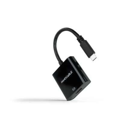 39513-Nanocable Conversor USB-C a HDMI 4K, USB-C/M-HDMI/H, Negro, 15 cm