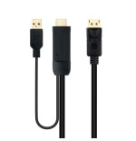 39536-Nanocable Cable Conversor HDMI 2.0 a DisplayPort V1.2, 1.8 m, Negro