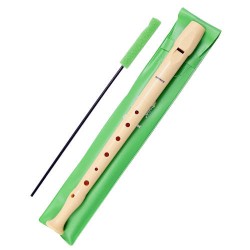 3965-FLAUTA ESCOLAR SINTETICA CON FUNDA VERDE HOHNER HH9508