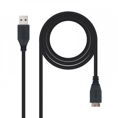 39699-Nanocable CABLE USB 3.0, TIPO A/M-MICRO B/M, NEGRO, 1.0 M