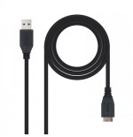39699-Nanocable CABLE USB 3.0, TIPO A/M-MICRO B/M, NEGRO, 1.0 M