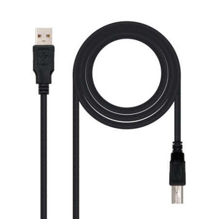 39703-Nanocable CABLE USB 2.0 IMPRESORA, TIPO A/M-B/M, NEGRO, 3.0 M
