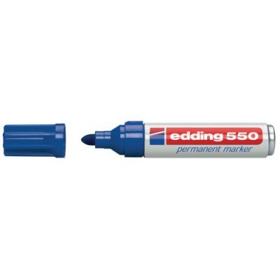 MARCADOR PERMANENTE PUNTA REDONDA 3 4MM 550 AZUL EDDING 550 03