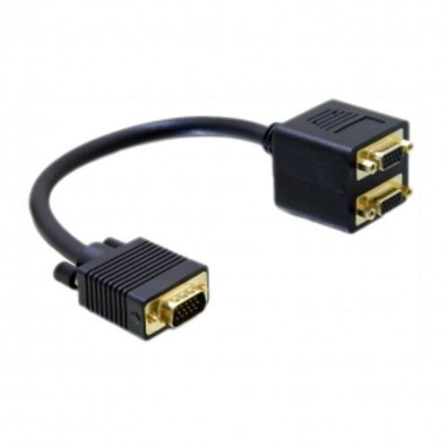 39741-NANOCABLE CABLE BIFURCADOR SVGA(3C+9), HDB15/M-2xHDB15/H, ORO, 20 CM