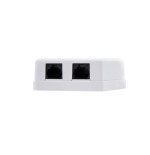 39750-Nanocable ROSETA DE SUPERFICIE PARA RJ45 CAT.5E 2 TOMAS, BLANCO
