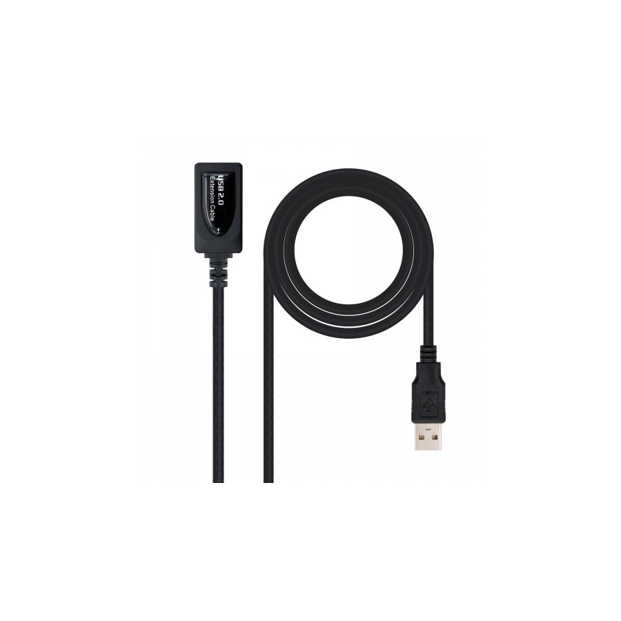 39758-Nanocable CABLE USB 2.0 PROLONGADOR CON AMPLIFICADOR, TIPO A/M-A/H, 5.0 M