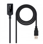 39758-Nanocable CABLE USB 2.0 PROLONGADOR CON AMPLIFICADOR, TIPO A/M-A/H, 5.0 M
