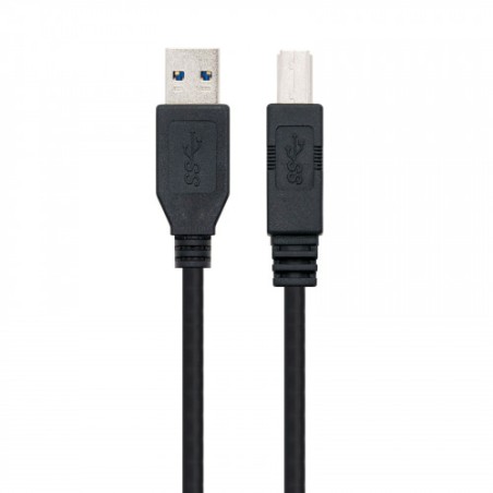 39765-Nanocable 10.01.0801-BK cable USB 1 m 3.2 Gen 1 (3.1 Gen 1) USB A USB B Negro