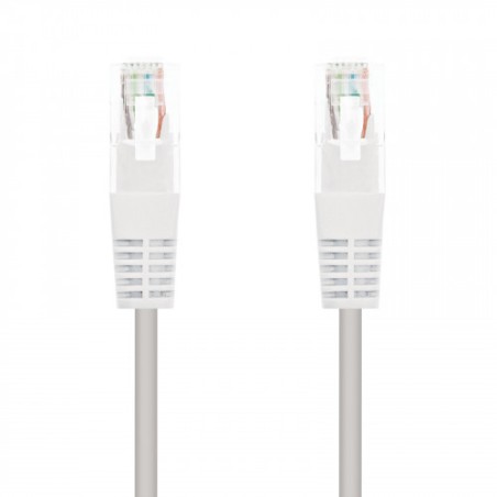 39873-Nanocable CABLE RED LATIGUILLO RJ45 CAT.5E UTP AWG24, BLANCO, 0.5 M