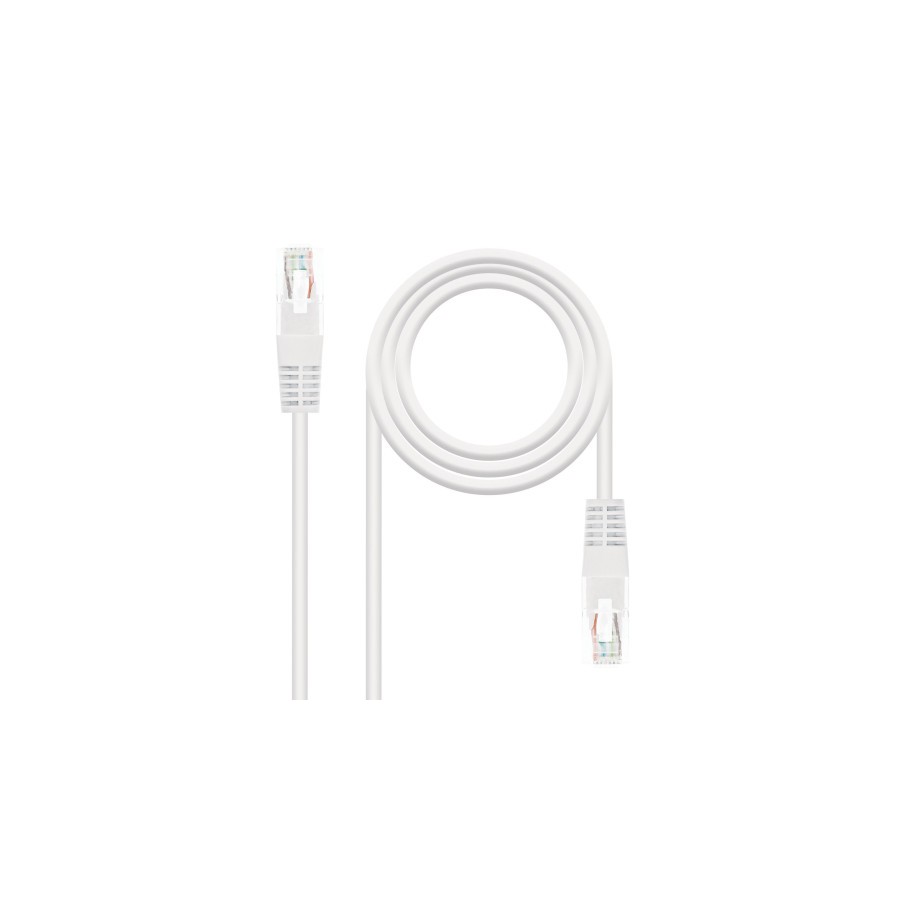 39919-Nanocable CABLE RED LATIGUILLO RJ45 CAT.6 UTP AWG24, BLANCO, 2.0 M