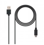 40031-NANOCABLE CABLE USB 2.0. TIPO USB-C/M - A/M. NEGRO 1M