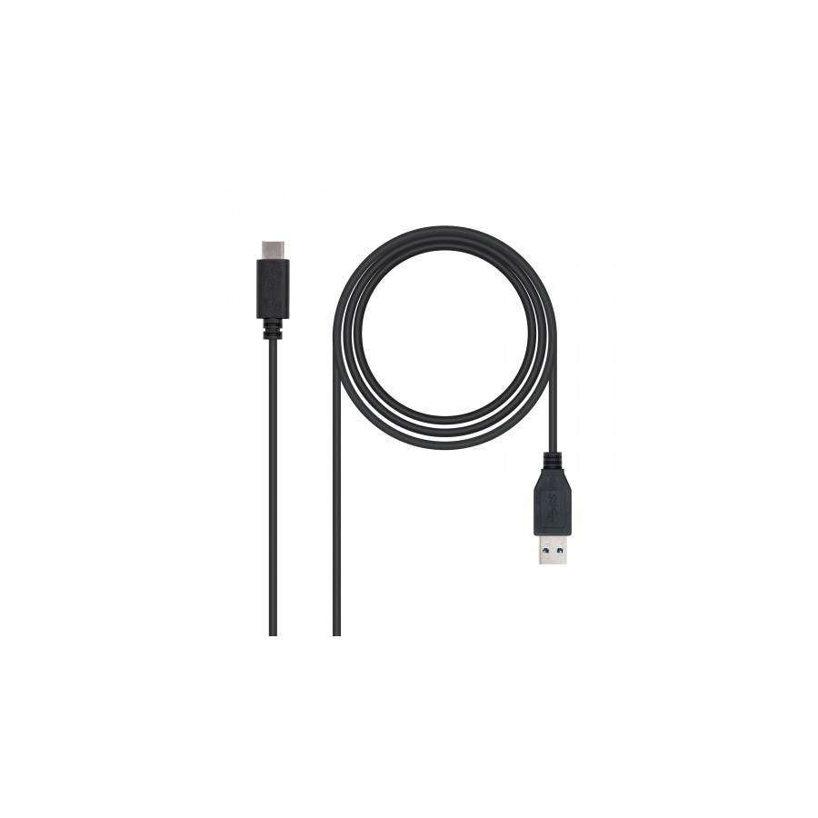 40033-NANOCABLE CABLE USB 3.0. TIPO USB-C/M - A/M. NEGRO 1M